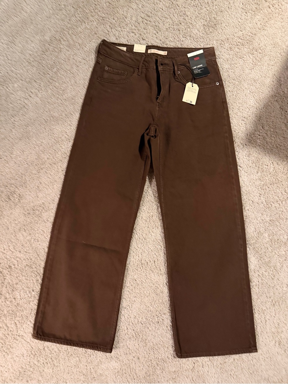 Levi's women’s low loose Straight Jeans - Chocolate Brown